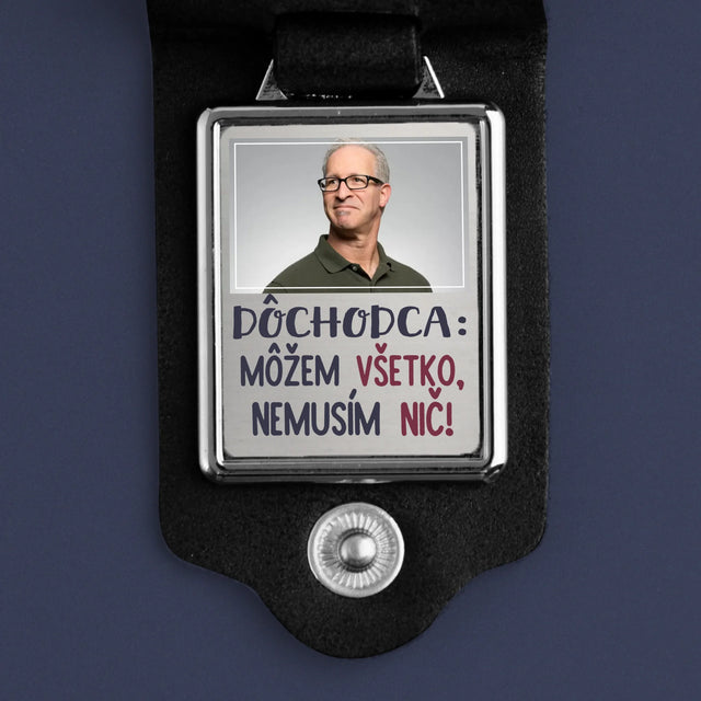 Foto & Unterschrift: Pensionist Kann Alles - Schlüsselanhänger aus Leder mit Foto | SK