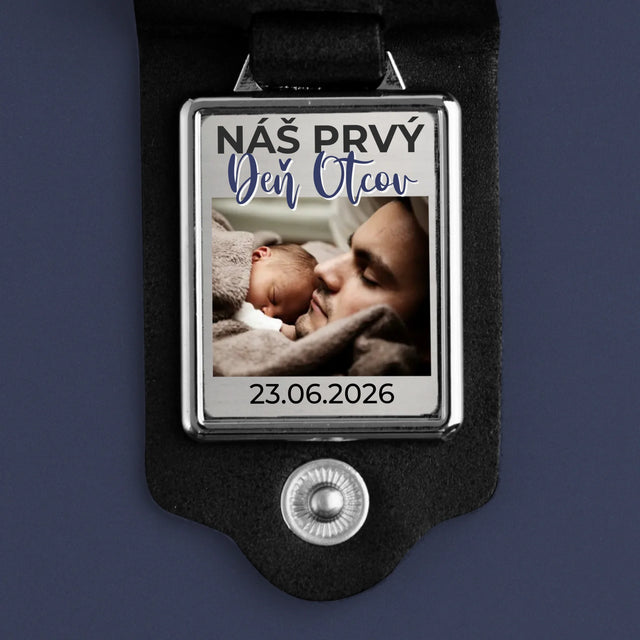 Fotocollage: Erster Vatertag - Schlüsselanhänger aus Leder mit Foto | SK