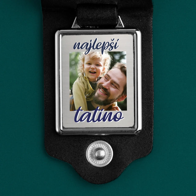 Fotocollage: Papa - Leder-Schlüsselanhänger mit Foto | SK
