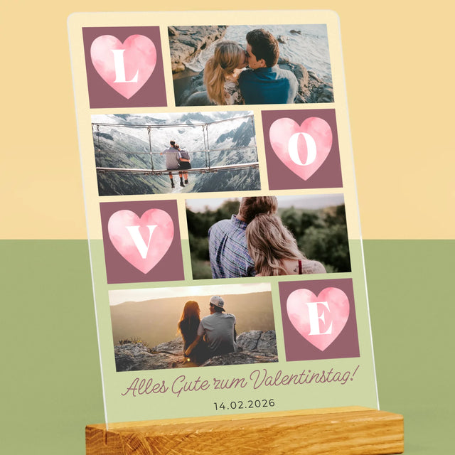 Fotocollage: Herzen Love - Druck Auf Acrylglas