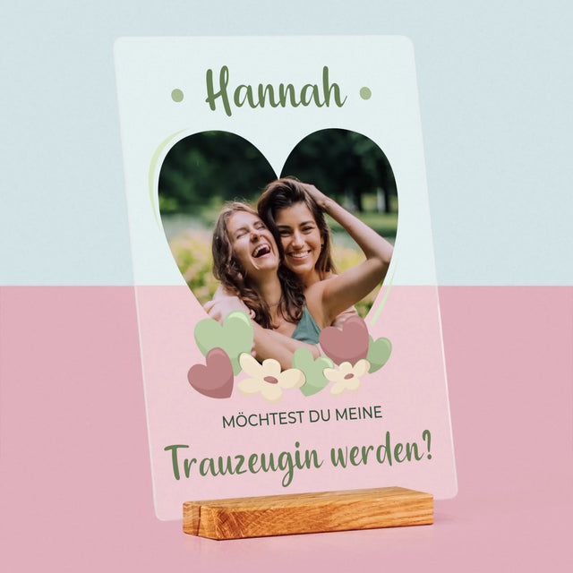 Foto Und Unterschrift: Willst Du Mein Trauzeugin Werden?  - Druck Auf Acrylglas