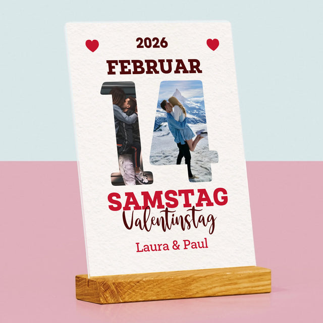Buchstaben-Collage: Valentinstag-Kalenderkarte - Druck Auf Acrylglas