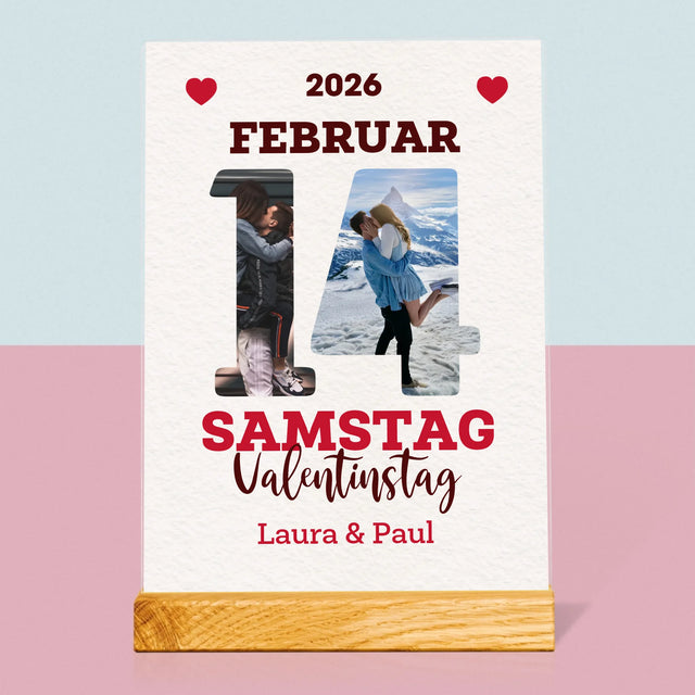 Buchstaben-Collage: Valentinstag-Kalenderkarte - Druck Auf Acrylglas