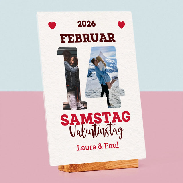 Buchstaben-Collage: Valentinstag-Kalenderkarte - Druck Auf Acrylglas