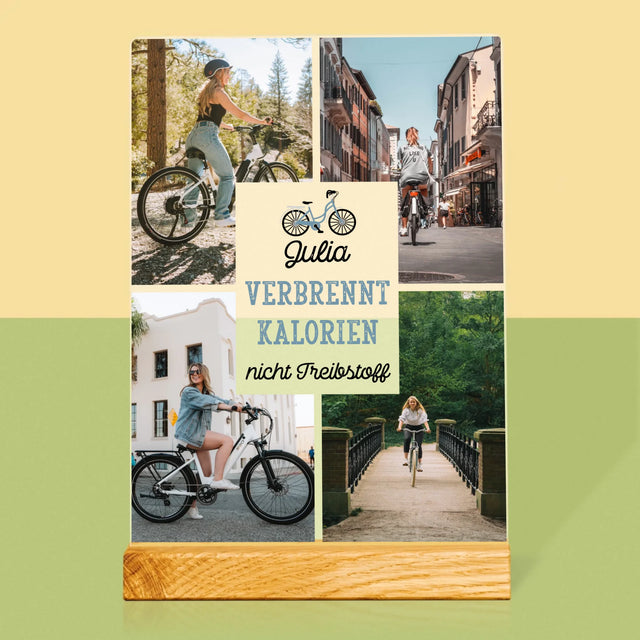 Fotocollage: Verbrennt Kalorien, Nicht Treibstoff - Druck Auf Acrylglas
