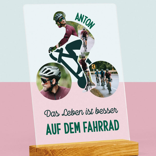 Form-Collage: Das Leben Ist Besser Auf Dem Fahrrad - Druck Auf Acrylglas