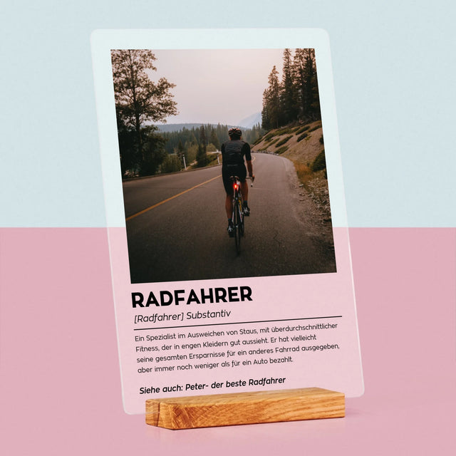 Foto Und Unterschrift: Definition Eines Radfahrers - Druck Auf Acrylglas