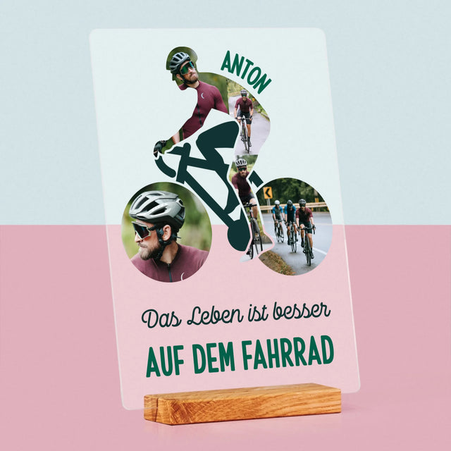 Form-Collage: Das Leben Ist Besser Auf Dem Fahrrad - Druck Auf Acrylglas