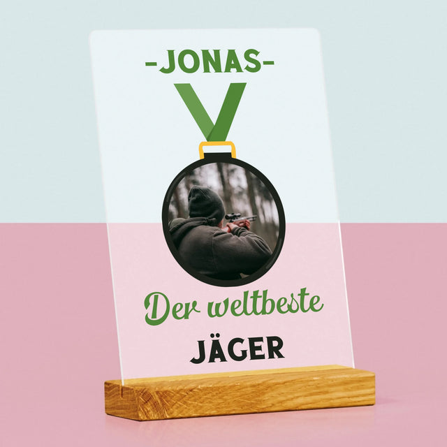 Foto Und Unterschrift: Der Weltbeste Jäger - Druck Auf Acrylglas