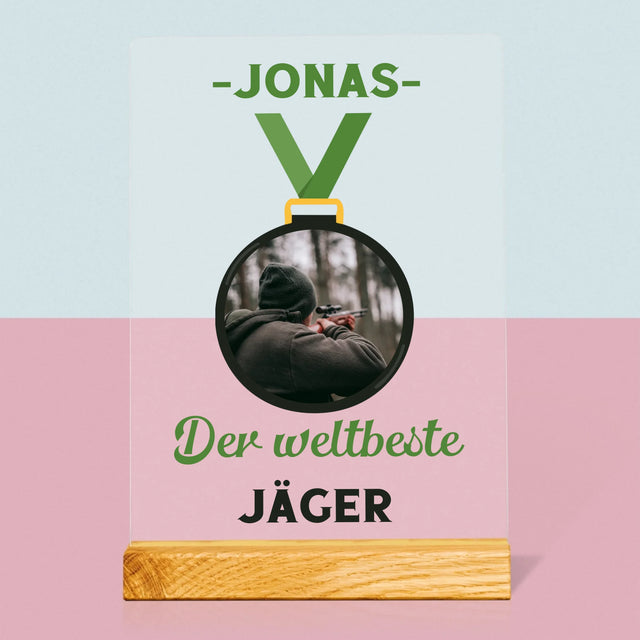 Foto Und Unterschrift: Der Weltbeste Jäger - Druck Auf Acrylglas