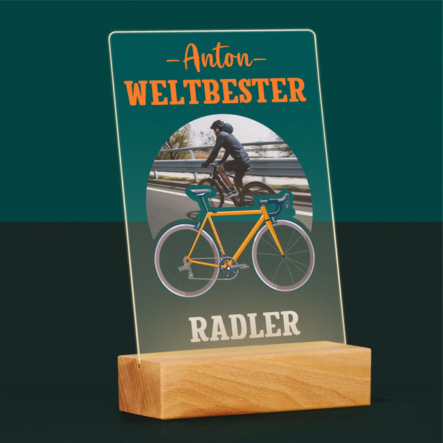 Foto Und Unterschrift: Der Weltbeste Radler - Druck Auf Acrylglas