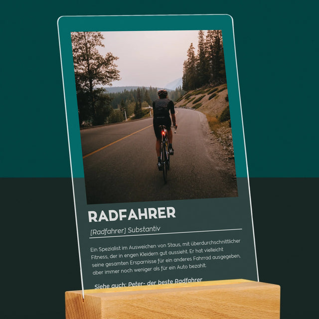 Foto Und Unterschrift: Definition Eines Radfahrers - Druck Auf Acrylglas