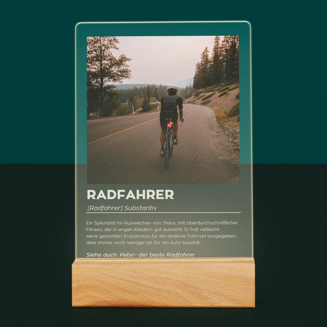 Foto Und Unterschrift: Definition Eines Radfahrers - Druck Auf Acrylglas