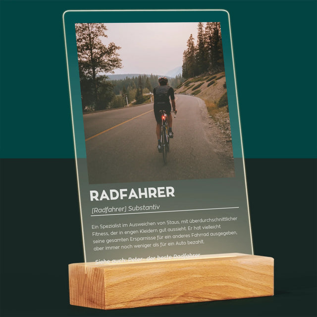 Foto Und Unterschrift: Definition Eines Radfahrers - Druck Auf Acrylglas