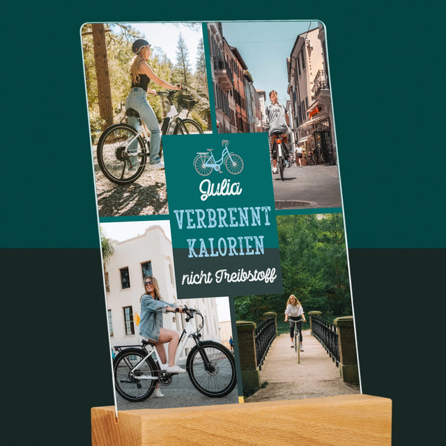 Fotocollage: Verbrennt Kalorien, Nicht Treibstoff - Druck Auf Acrylglas