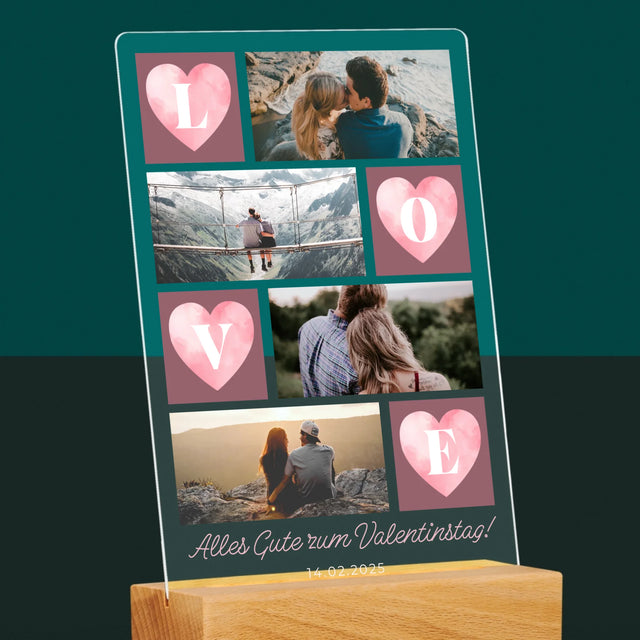 Fotocollage: Herzen Love - Druck Auf Acrylglas