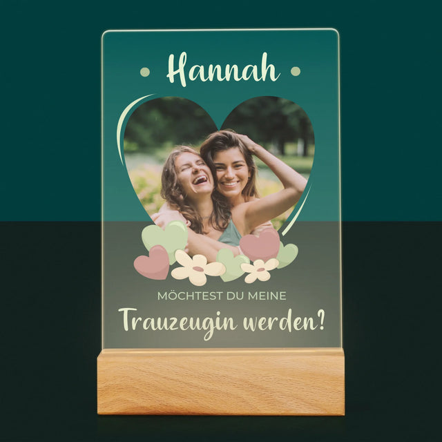 Foto Und Unterschrift: Willst Du Mein Trauzeugin Werden?  - Druck Auf Acrylglas