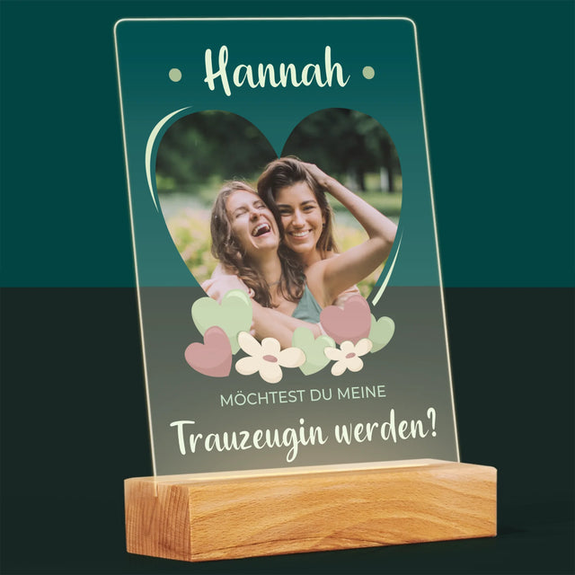 Foto Und Unterschrift: Willst Du Mein Trauzeugin Werden?  - Druck Auf Acrylglas