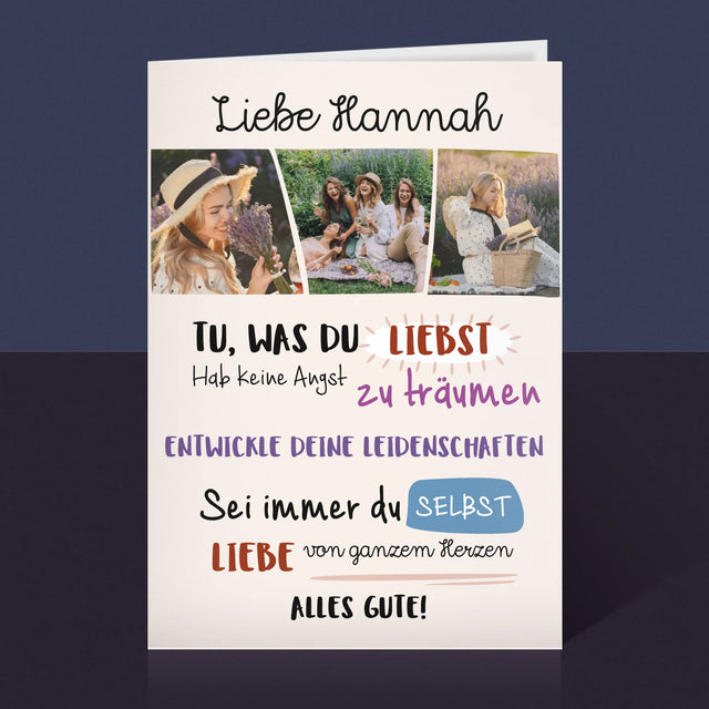 Fotocollage: Geburtstagswünsche - Glückwunschkarte