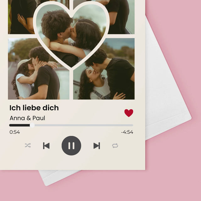 Fotocollage: Spotify Fotos Herz - Glückwunschkarte