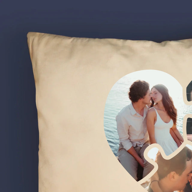 Fotocollage: Valentinstag-Puzzle - Kissen