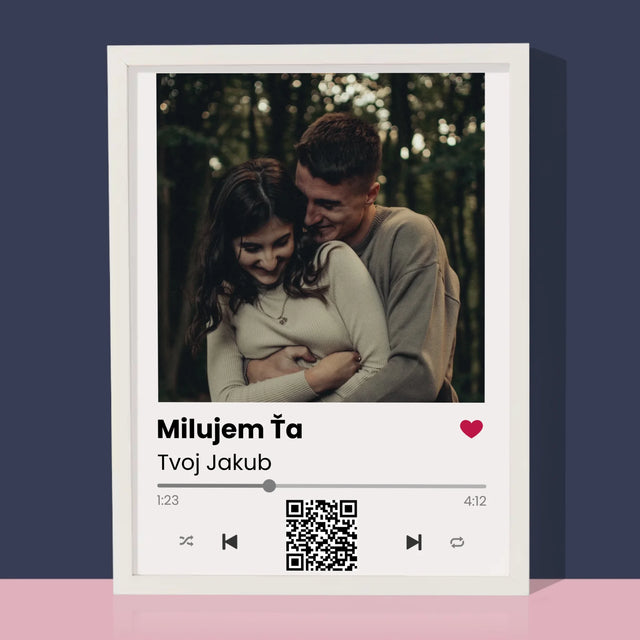 Zdjęcie i Podpis: Spotify z Kodem Qr - Wydruk Obramowany | SK
