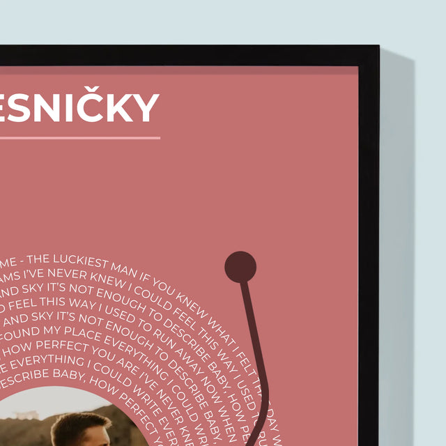 Zdjęcie i Podpis: Nasza Piosenka Płyta Winylowa - Wydruk Obramowany | SK