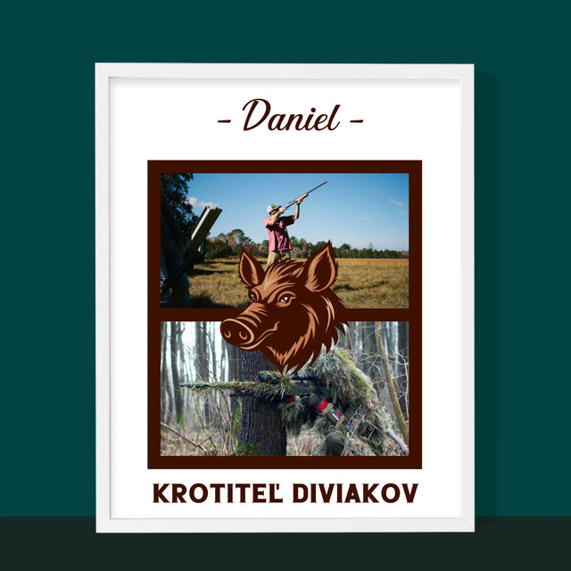 Fotokolaż: Pogromca Dzików - Wydruk Obramowany | SK