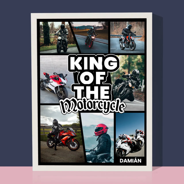 Fotokolaż: King Of The Motorcycle - Wydruk Obramowany | SK