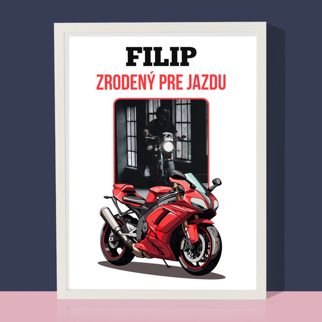 Zdjęcie I Podpis: Urodzony Do Jazdy - Wydruk Obramowany | SK