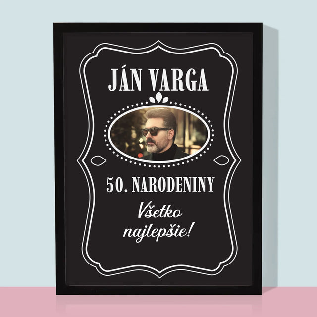 Zdjęcie I Podpis: 50 Urodziny Wszystkiego Najlepszego - Wydruk Obramowany | SK
