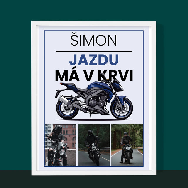 Fotokolaż: Ma Jazdę We Krwi - Wydruk Obramowany | SK