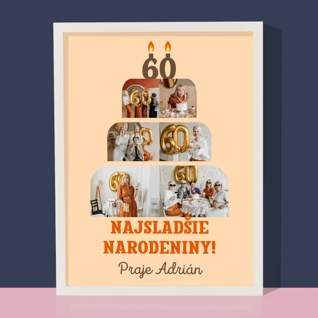 Kształt Ze Zdjęć: Najsłodszych Urodzin - Wydruk Obramowany | SK
