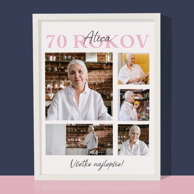 Fotokolaż: 70 Lat Wszystkiego Najlepszego - Wydruk Obramowany | SK