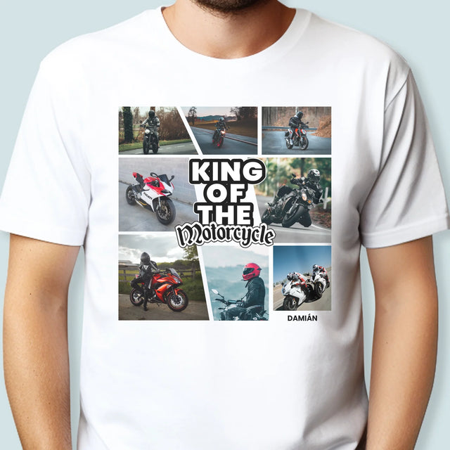 Fotokolaż: King Of The Motorcycle - Koszulka Męska z Nadrukiem | SK