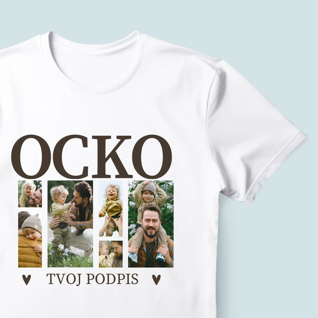 Fotokolaż: Tata z Podpisem - Koszulka Męska z Nadrukiem | SK