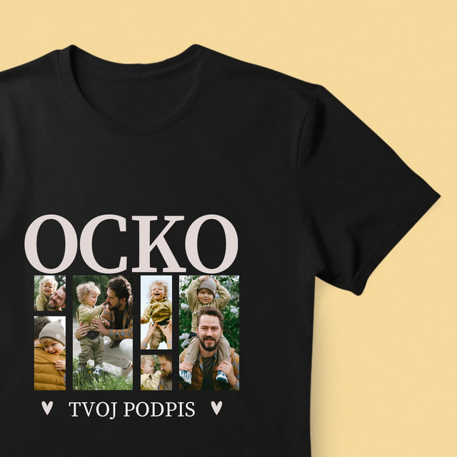 Fotokolaż: Tata z Podpisem - Koszulka Męska z Nadrukiem | SK