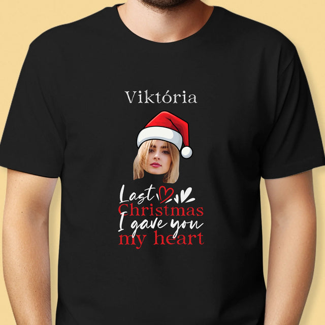 Zdjęcie I Podpis: Last Christmas I Gave You My Heart - Koszulka Męska z Nadrukiem | SK